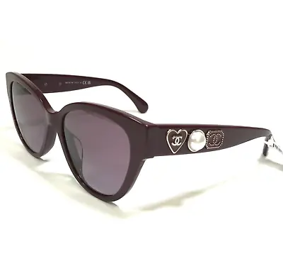 CHANEL Sunglasses 5477-A C.1448/S1 Red Cat Eye Pearl Frames With Purple Lenses • £275.47