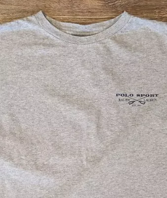 VTG Polo Sport Ralph Lauren T-Shirt Mens Gray Rowing Oars Emblem Made In USA - M • $25.97