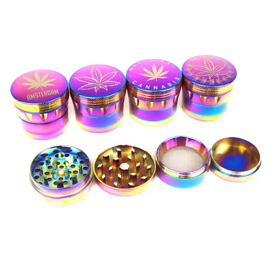 Metal Grinder 40mm 4 Pieces Rainbow Dry Herb Shredder Convex Surface UK • £5.99