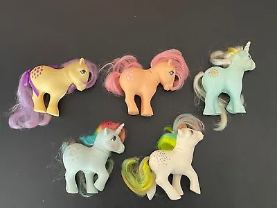 Vintage My Little Pony G1 Figures W/ Concave Feet Moonstone Confetti Sunbeam • $14.99
