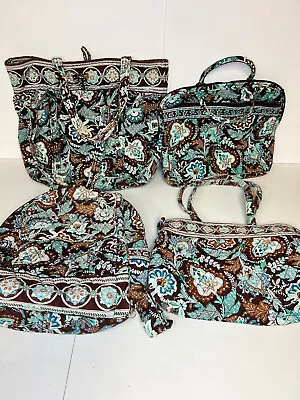 Vera Bradley JAVA BLUE BAG Lot Of 4 Original Pattern Set Shoulder Tote Purse • $59.89