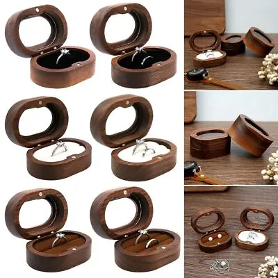 Case Wooden Jewelry Box Storage Holder Lover Ring Display Box Ring Storage Box • $13.78