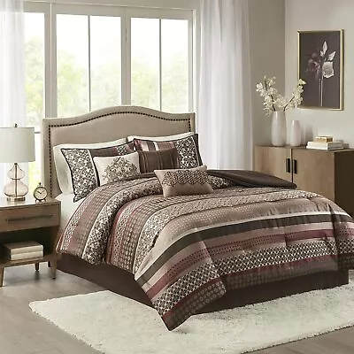 Madison Park Princeton King Size Bed Comforter Set Bed In A Bag - Teal Jacquard • $211.78