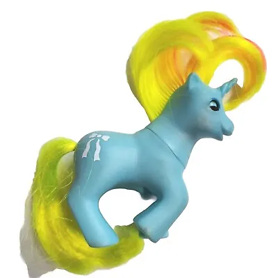 Vtg 80s My Little Pony Ribbons Beddy Bye Eye Baby 1986 Blue Unicorn Horn • $15.99
