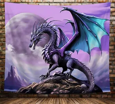 Purple Dragon Extra Large Tapestry Wall Hanging Art Fabric Background Banner • $26.10