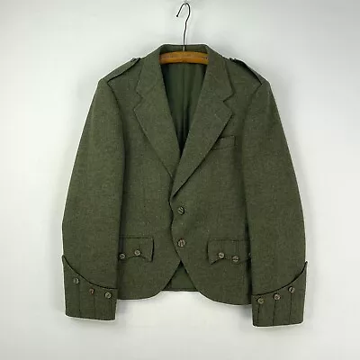 RW Forsyth Tweed Kilt Jacket Mens 36R Green Wool Vintage Horn Button Highland • £65