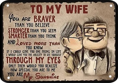 To My Wife Love Quote Metal Sign Plaque • £6.99