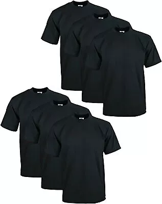 6 Pack Proclub Pro Club Mens Heavyweight Black Short Sleeve T Shirts Cotton Tee • $94.95