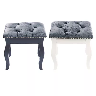 Makeup Dressing Table Stool Dresser Chair Crushed Velvet Elegant Piano Seat Wood • £34.95