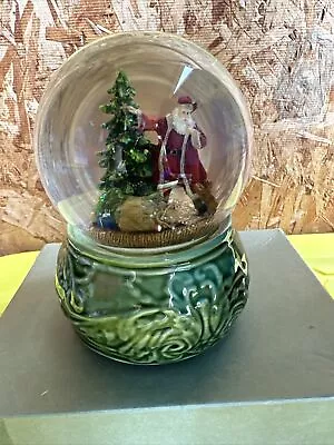 Vintage Musical Snow Globe With Santa Decorating Tree • $20
