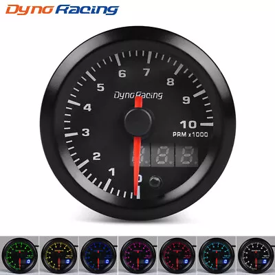 2  52mm Digital + Pointer 7 Color LED Car Tachometer Tacho Gauge Meter 0-10 RPM • $30.98