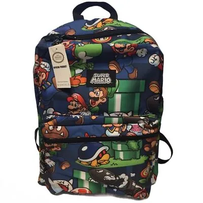 £5.72 • Buy Nintendo Super Mario All Over Print Backpack School Book Bag Boys Kids.     104