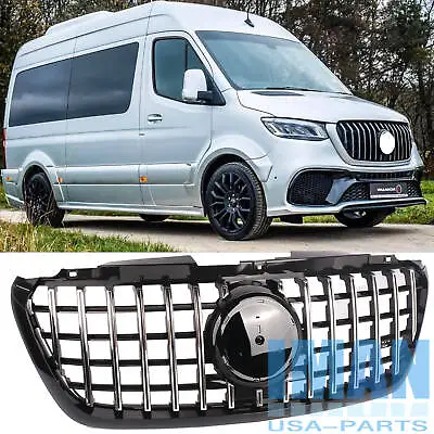 Chrome GT Style Grill Front Bumper Grilles For Mercedes Sprinter W907 W910 2018+ • $169.68