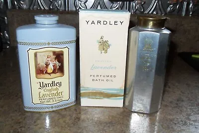 Vintage Yardley English Lavender Perfumed Talc & Bath Oil & Inv Talc • $14.50