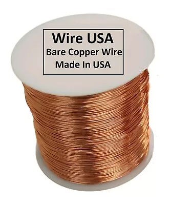 1/4 Lb. Spool Solid Bare Uncoated Round Copper Wire ( Dead Soft ) Choose Gauge • $12.95