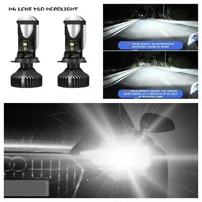 2X 120W H4 12000LM Mini Bi-LED Projector Lens Hi-Lo Beam Bulb Headlight Retrofit • $37.52