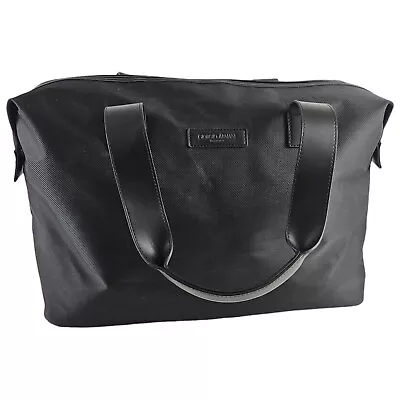 Giorgio Armani Mens Large Black Weekend Holdall Sports Gym Travel Duffle Bag • £45