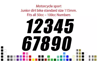 Junior Dirt Bike Race Number 50-100cc Decal Sticker 115mm Motorcycle Racing • $5.99