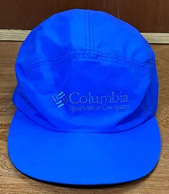 Vintage Columbia Hat 5 Panel Bugaboo XL Nylon Blue USA • No Liner Earflaps • $18