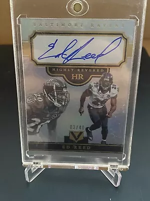 2017 Vertex Highly Revered Ed Reed On Card Auto SP /49 Ravens HOF • $129.99