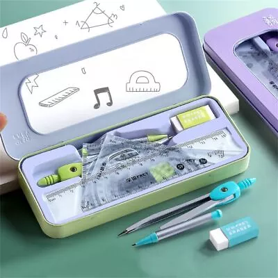 £6.34 • Buy Compass Straight Ruler Math Drawing Tool Geometry Protractor Compasses Set