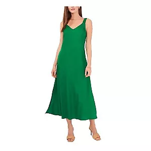 Vince Camuto Women's Slitted V Neck Tea-Length Dress (XS Mint Julep) • $59.99