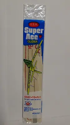 Super Ace Glider 8” Model Plane Balsa Wood 1991 A-OK USA Vintage Toy Airplane • $9.94