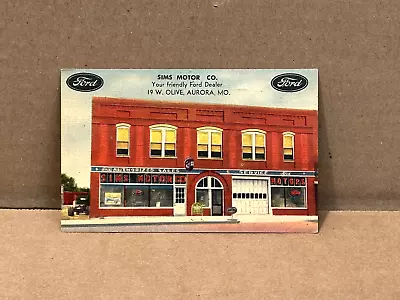 Vintage Ford Dealer Sims Motor Co Missouri Post Card Advertisement • $8.49