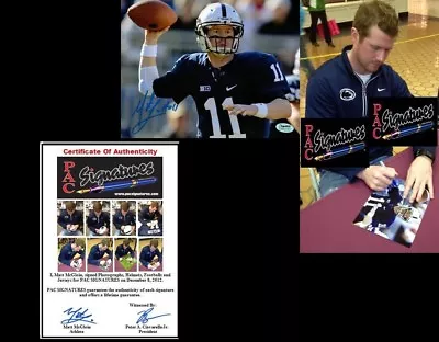 MATT MCGLOIN SIGNED PENN STATE 8x10 PASSING NITTANY LIONS FROM SIGNING W/COA   • $35