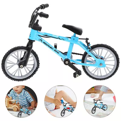 Miniature Dollhouse Bike Model Tiny Finger Toy Bicycle Blue • £8.28