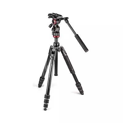 Manfrotto Befree Live 4-Section Al Travel Video Tripod W/Fluid HeadBlack/Silver • $214.95