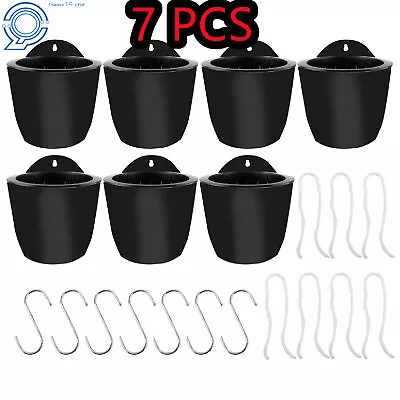 7 Pack With Hook Self-Watering Plant Flower Pot Wall Hanging Plastic Planters • $20