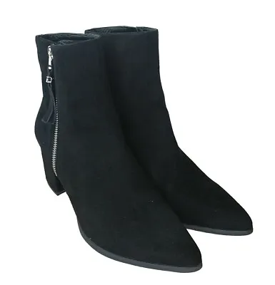 Michael Kors Dawson Bootie Womens Size 7M Black Suede Boots MK Zipper • $30