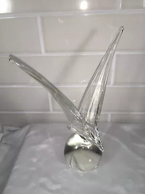 Glass Art Sculpture Signed Marco 1980 Bird Sailboat Abstract Curtis Jere Style • $35