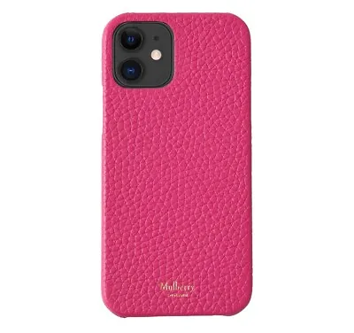 Mulberry Leather Fuchsia IPhone 12 Case • £35