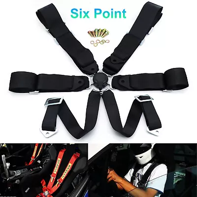 HQ Racing Seat Harness Belt Quick Release 3  Inch 4 5 6 Point Eye Bolts (Black) • £51.98