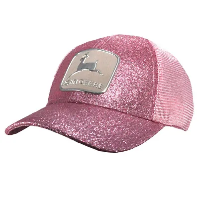 John Deere Women's Pink Glitter Trucker Cap • $40.92