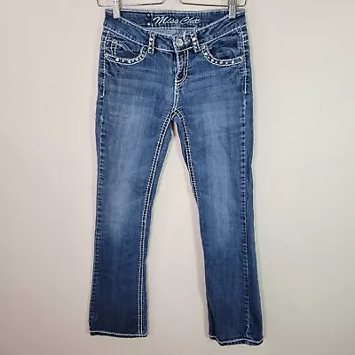 Miss Chic Women's Size 3 28x31  Rhinestone Studded Bootcut Jeans Embroidered • $7.50