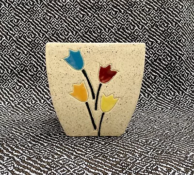 Mid Century Large Colorful Tulip Ceramic Planter • $24.95