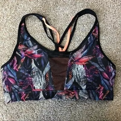 C9 By Champion Strappy Sports Bra Women's Large L Tropical Mesh Criss Cross • $14.99