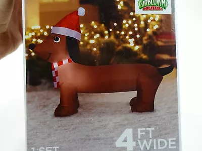 Darling Dachshund Inflatable Dog Gemmy Christmas Decoration 4ft Airblown 2021 • $19.99