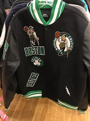 BOSTON CELTICS  MLB  Mash Up Mens BLACK  Varsity PRO STANDARD JACKET • $250