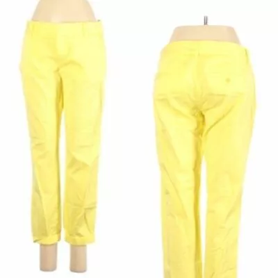 J CREW Scout Womens Yellow Chino Tapered Jean Pants 00 Mid Rise Solid Pull On • $22.85