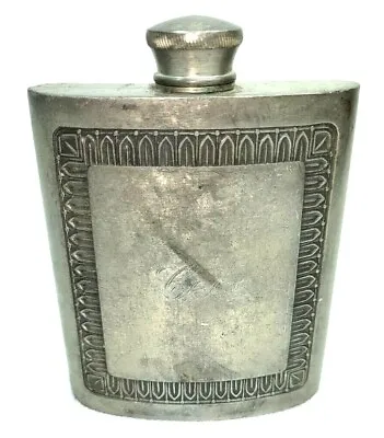 Vtg Selwin Pewter Flask  4 3/8 H Screw On Cap • $15