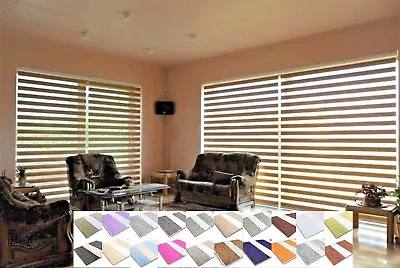 Premium Day And Night Window Roller Blinds Zebra/Vision Made To Measure For Home • £189.15