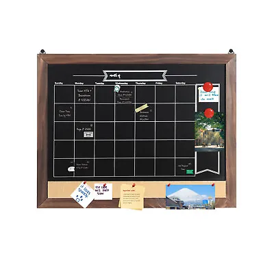 £25.92 • Buy Vintage Wood Hanging Daily Memo Board Wall Calendar Family Organiser Chalkboard