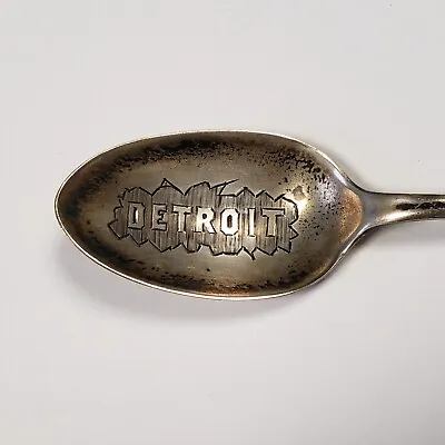 Sterling Silver Souvenir Spoon - Detroit Michigan - Engraved - SKU-FL0259 • $169