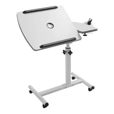 Laptop Table Stand Desk Bed Computer Study Adjustable Portable Sofa Tray W/ Fan • £28.95