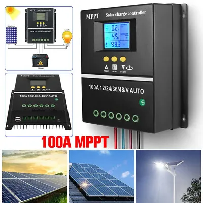 New 100A MPPT Solar Charge Controller 12V/24V/36V/48V Auto PV Solar Panel Charge • $46.99