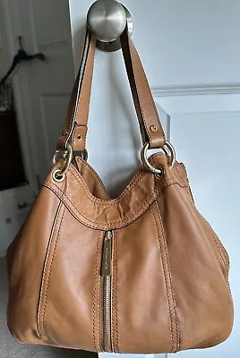 MICHAEL KORS MD Moxley SHOULDER TOTE BAG Tan Brown Soft Lamb Leather 34 • $64.99